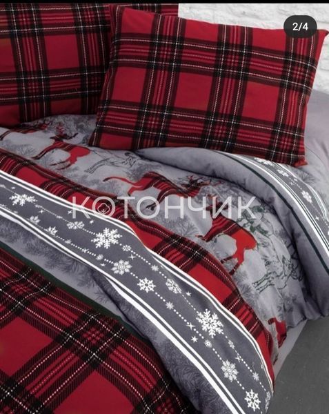 Постільна білизна First Choice Flanel Happiness Red 0128 фото КОТОНЧИК