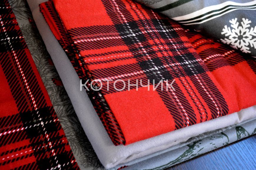Постільна білизна First Choice Flanel Happiness Red 0128 фото КОТОНЧИК