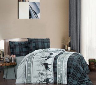 Постільна білизна First Choice Flanel Happiness Green 0130 фото КОТОНЧИК