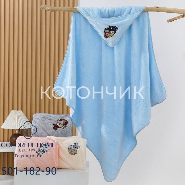 4 штуки мікрофібрових рушника з кутиком 90х90см Colorful Home 501-182 2633 фото КОТОНЧИК
