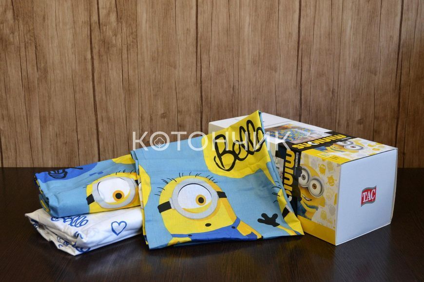 Постільна білизна TAC Disney 160&times;220 см Minions Bananas 1512 фото КОТОНЧИК