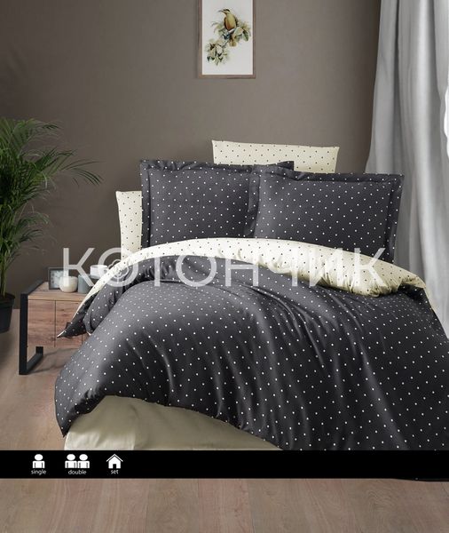 Постільна білизна First Choice Cotton Satin Point Anthracite 0377 фото КОТОНЧИК