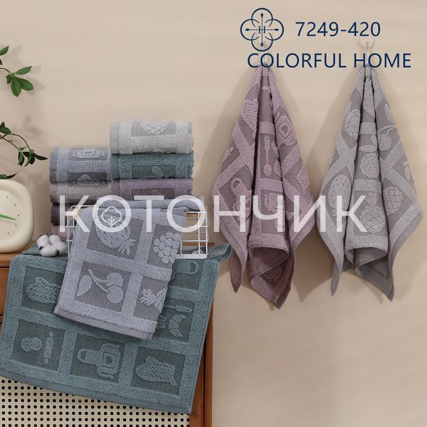 Рушники для кухні Colorful home 7249, махра, 12 штук, 40х60 см 1166 фото КОТОНЧИК