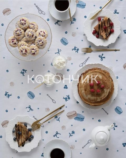 Льняна скатертина Кролик 110х150см 1391 фото КОТОНЧИК