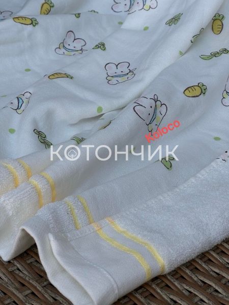 Дитяча простиня льон/махра 110х110см 88-799 2964 фото КОТОНЧИК