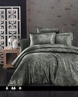 Постельное белье First Choice Cotton Satin Reagen Dark Green 0482 фото КОТОНЧИК