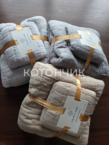 Набір рушників Клітинка мікрофібра, баня+кухня 501-58 2780 фото КОТОНЧИК