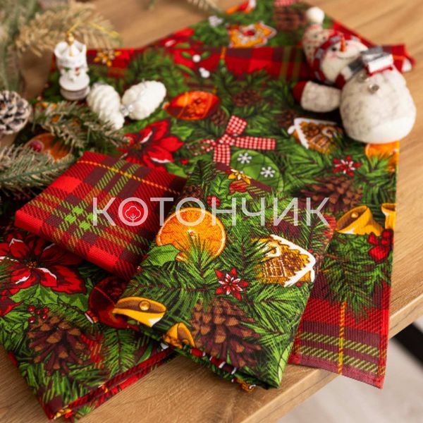 10штук льняний рушник Різдво 50х60см 2530 фото КОТОНЧИК