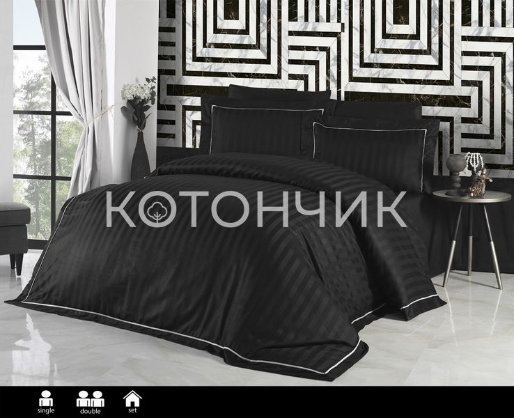 Постельное белье First Choice Deluxe Satin Dark Series Novel Line Black 0095 фото КОТОНЧИК