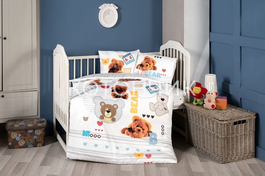 Постельное белье для новорожденных First Choice Baby Digital Bamboo, 100x150см Bear 0237 фото КОТОНЧИК