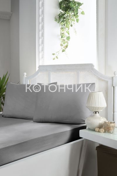 Сатиновая простынь на резинке с наволочками First Choice 0536 фото КОТОНЧИК