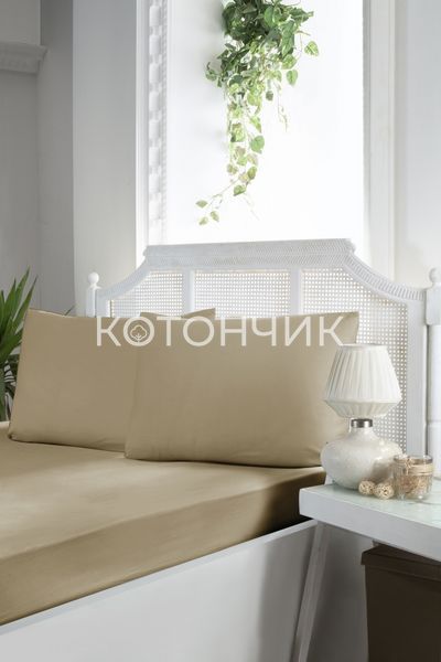 Сатиновая простынь на резинке с наволочками First Choice 0536 фото КОТОНЧИК