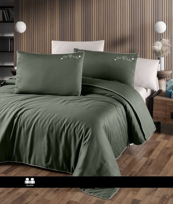 Постільна білизна First Choice Deluxe Satin Dark Series Timeless Dark Green 0097 фото КОТОНЧИК