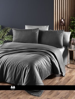 Постільна білизна First Choice Deluxe Satin Dark Series Timeless Anthracite 0098 фото КОТОНЧИК