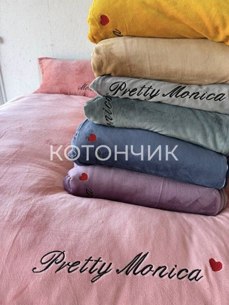 Велюрова постільна білизна Monica євро Koloco 2314 фото КОТОНЧИК