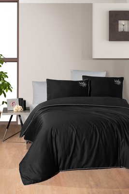 Постільна білизна First Choice Deluxe Satin Dark Series Timeless Black 0099 фото КОТОНЧИК