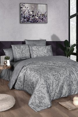 Постільна білизна La Romano Premium Satin Dema Grey 0290 фото КОТОНЧИК