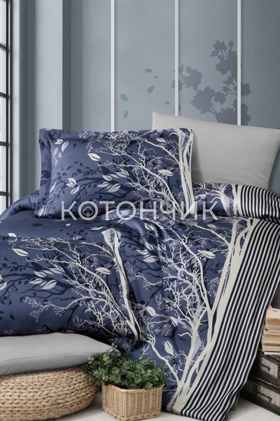Постельное белье First Choice Cotton Satin Living Navy Blue 0439 фото КОТОНЧИК