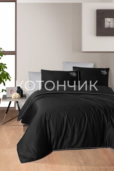 Постільна білизна First Choice Deluxe Satin Dark Series Timeless Black 0099 фото КОТОНЧИК