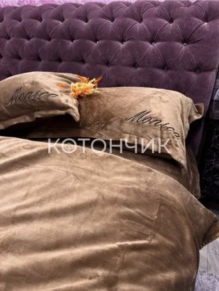 Велюровое постельное белье Monica  двуспальный Koloco 2370 фото КОТОНЧИК