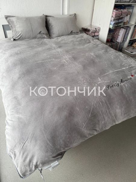 Велюровое постельное белье Monica  двуспальный Koloco 2370 фото КОТОНЧИК