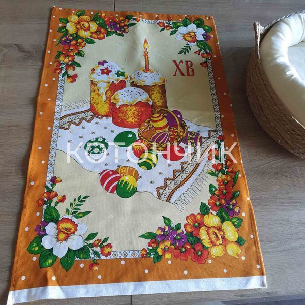 10штук льняний пасхальний рушник 014, 45х65 см, Тираспіль, від 10 штук 0990 фото КОТОНЧИК