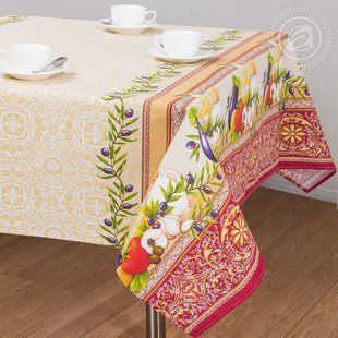 Льняна скатертина "Богема", 150х220см 0613 фото КОТОНЧИК