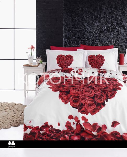 Постільна білизна First Choice 3D Satin 200×220 Valentine 0314 фото КОТОНЧИК