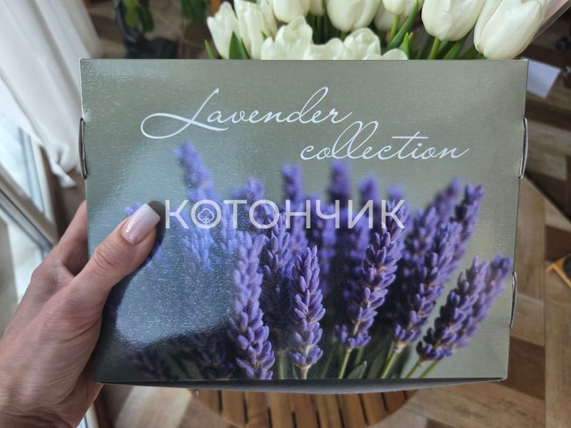 Набор махровых полотенец 3 штуки в коробке 35х75 см Лаванда 2693 фото КОТОНЧИК