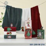 Подарочное новогоднее полотенце в коробке 35х75см 501-299 3112 фото КОТОНЧИК