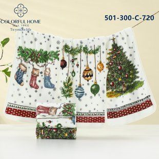 Мікрофіброві новорічні рушники 20 штук 25х50см 501-300 3194 фото КОТОНЧИК