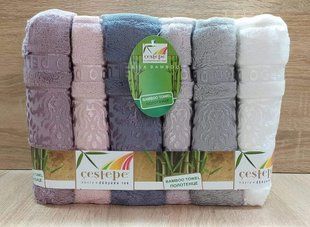 Набір бамбукових рушників Cestepe Bamboo Damask, 70х140см, 6 штук 1132 фото КОТОНЧИК