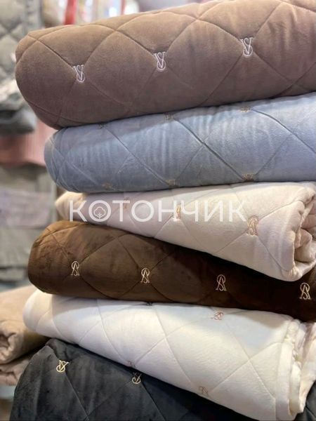 Велюрове покривало з брендовим логотипом 220x240см 007-75 3009 фото КОТОНЧИК