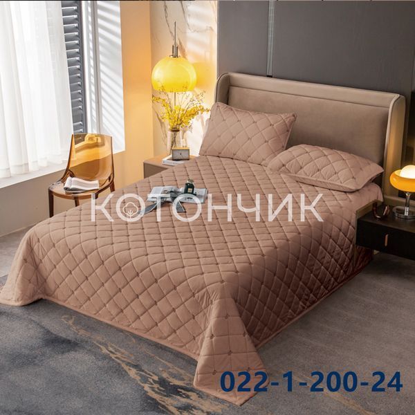 Велюрове покривало з брендовим логотипом 220x240см 007-75 3009 фото КОТОНЧИК