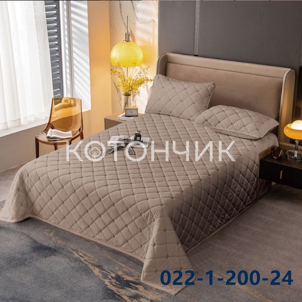 Велюрове покривало з брендовим логотипом 220x240см 007-75 3009 фото КОТОНЧИК