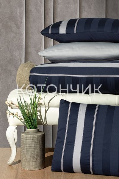 Постільна білизна First Choice Deluxe Satin Dark Series Artwel Navy Blue 0109 фото КОТОНЧИК