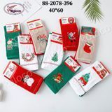 Махровые новогодние полотенца 12 штук 40х60 см Koloco 88-2078 3140 фото КОТОНЧИК