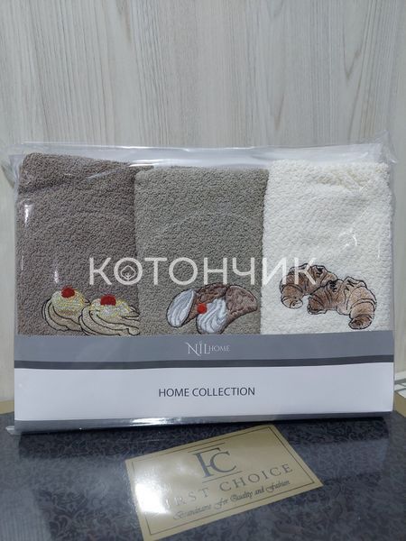 Турецкие кухонные полотенца Nilteks, 2 шт, 50х60 см, махра 0860 фото КОТОНЧИК