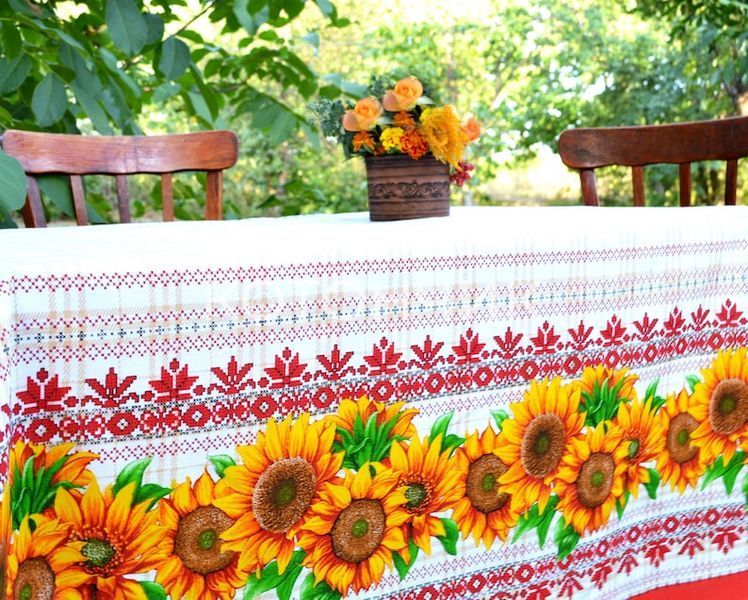 Льняна скатертина Сонях 110х150см 0614 фото КОТОНЧИК