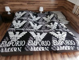 Плед з мікрофібри Велсофт Emporio Armani, 150х220см 1236 фото КОТОНЧИК