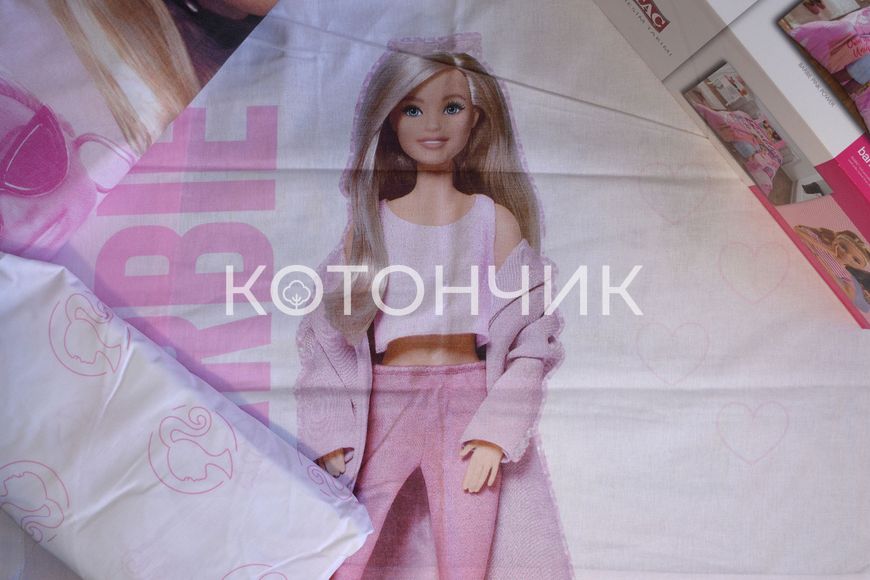 Постільна білизна TAC Disney 160×220 см Barbie Pink Power 1371 фото КОТОНЧИК