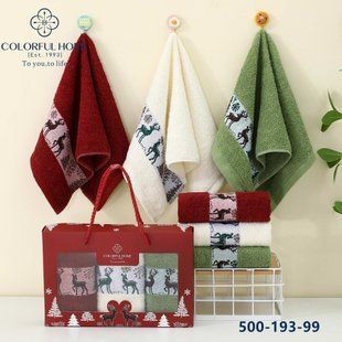 Махрові рушники 3штуки 25х50см в коробці 500-193 3167 фото КОТОНЧИК