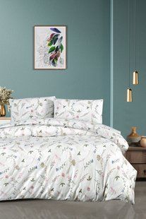 Постільна білизна з простинею на резинці Homesko Spring Beige євро