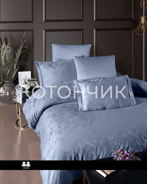 Постільна білизна First Choice Satin Jacquard Stesha Dusty Blue 0254 фото КОТОНЧИК