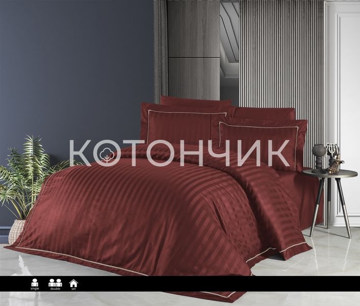 Постільна білизна First Choice Deluxe Satin Dark Series Novel Line Cinnamon 0113 фото КОТОНЧИК