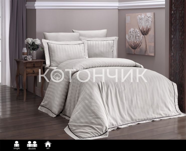 Постільна білизна First Choice Deluxe Satin Novel Line sand 0064 фото КОТОНЧИК