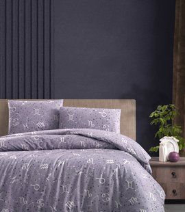 Постільна білизна з простинею на резинці Homesko GOODNIGHT LAVENDER євро