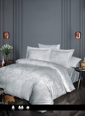 Постільна білизна First Choice Satin Jacquard Doreta Silver 0257 фото КОТОНЧИК