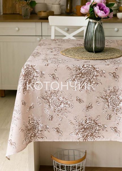 Льняна скатертина Жакард 150х220см 1946 фото КОТОНЧИК