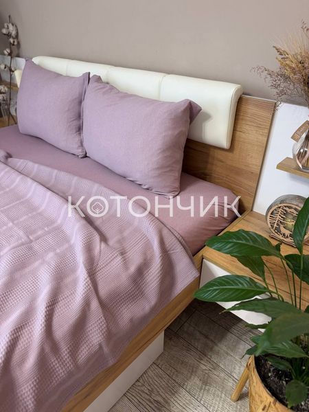 Літня постільна білизна з вафельним пледом та простирадлом на резинці Modalita, Туреччина 1099 фото КОТОНЧИК